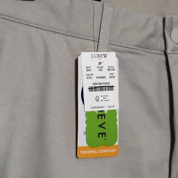 J. Crew Factory Pants Mens 32 30 Beige Thompson Flex Tech Tapered Chino Flat New - Picture 8 of 15